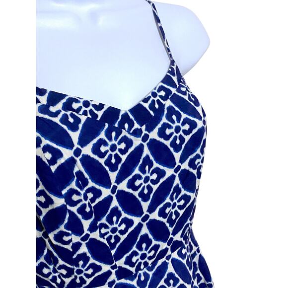 Old Navy Blue White Babydoll Sun Dress XS Floral Summer Beach Resort Coastal Y2K - Picture 2 of 8
